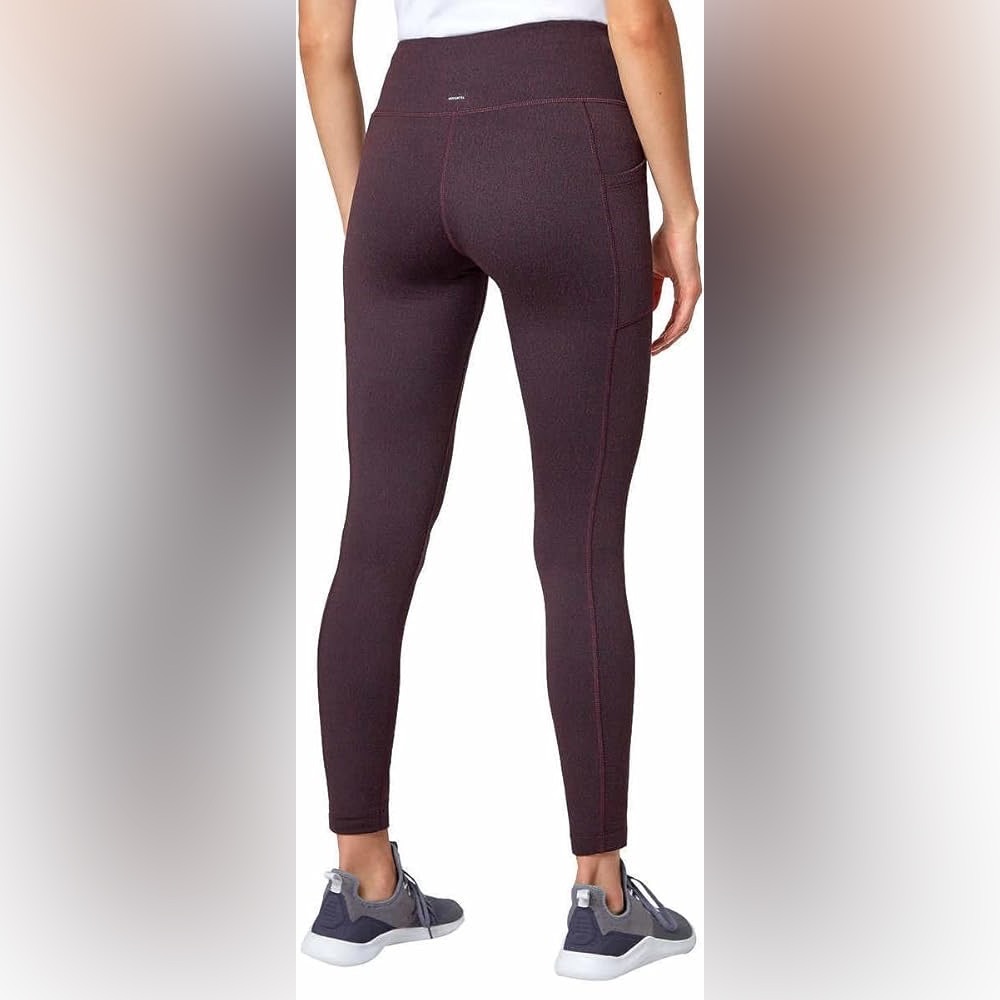 MONDETTA Womens Midweight Brushed Purple Jacquard Legging Size XL Pockets - Picture 15 of 16
